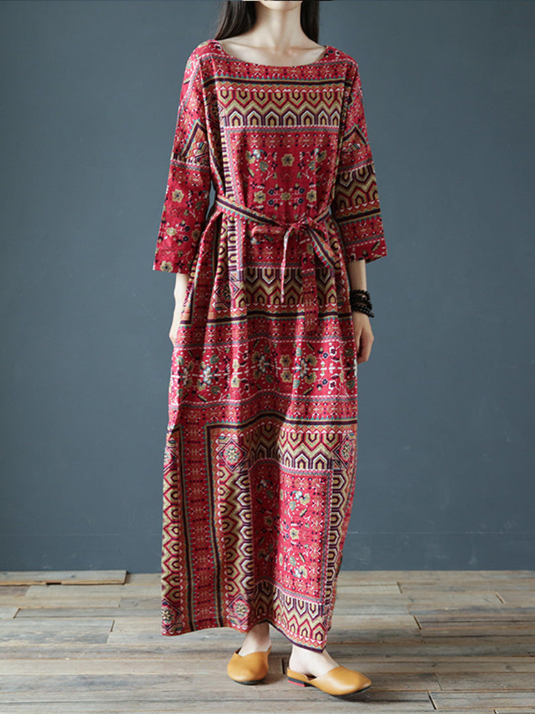 Wild Dreams Double Pocket Robe Maxi Dress - Fashionpara