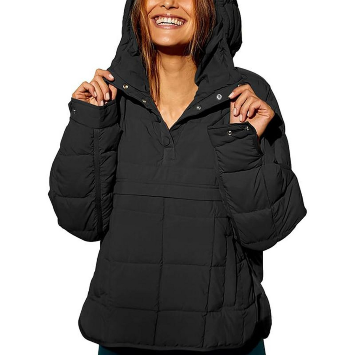 Quarter Button Quilted Pullover Jacket 4