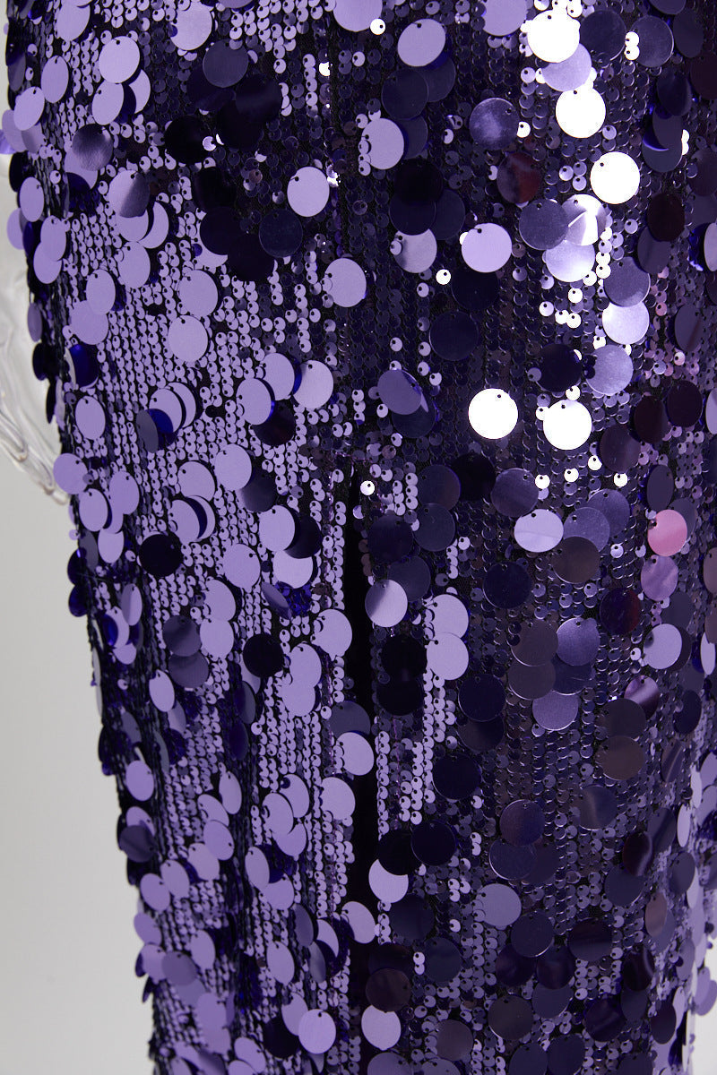 Paillette Sequin Strapless Bodycon Midi Party Dress - View 8