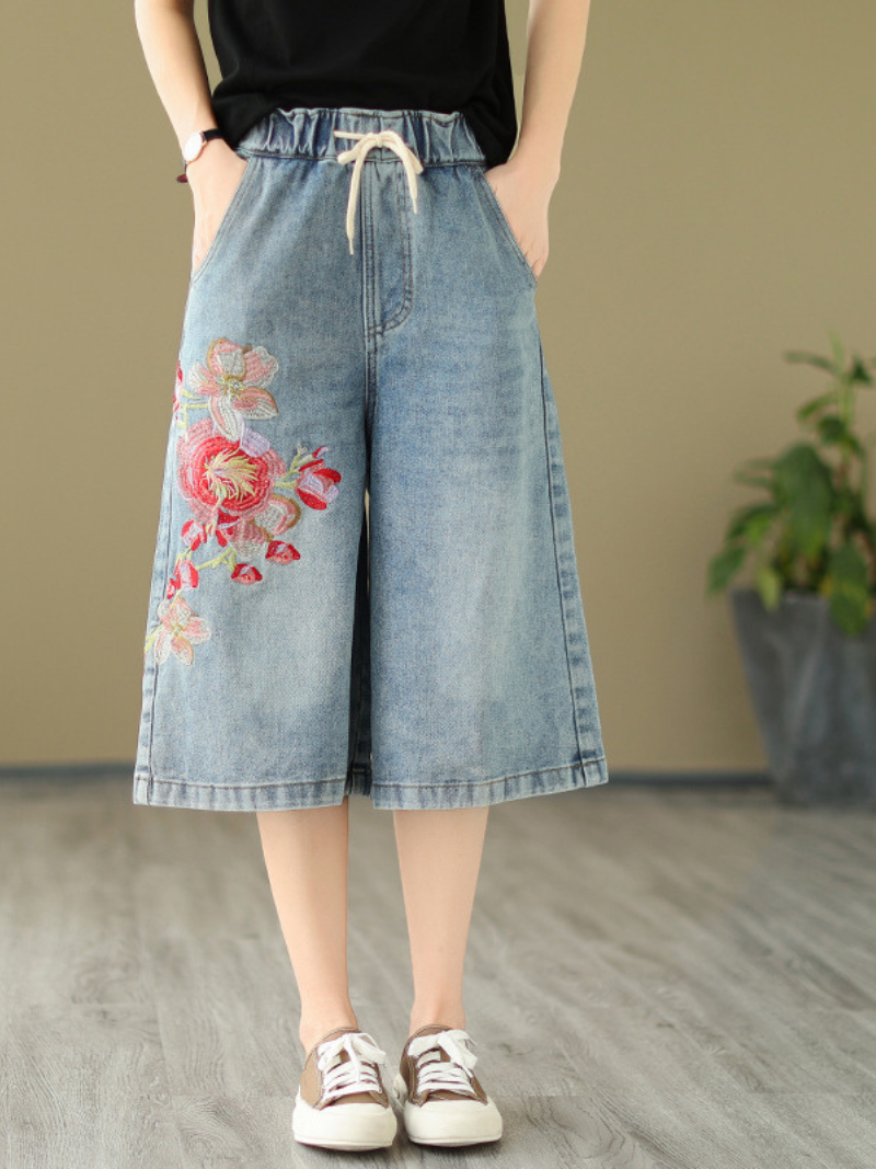 Angels Forever Denim Natural Waist Short Bottom Pant - Fashionpara