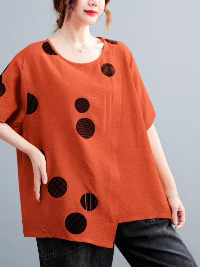 The Natural Cotton Round Neck Tops - Fashionpara