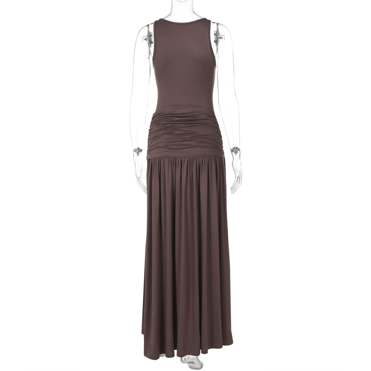 Asymmetric One-Shoulder Twist-Waist Maxi Dress 8