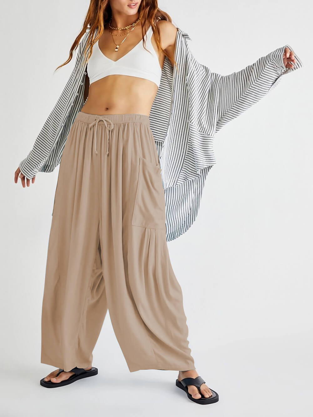 Comfortable Wide-Leg Yoga Pants - Fashionpara