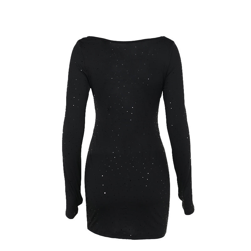 Long-Sleeve Mock-Neck Cut-Out Bodycon Mini Dress 8