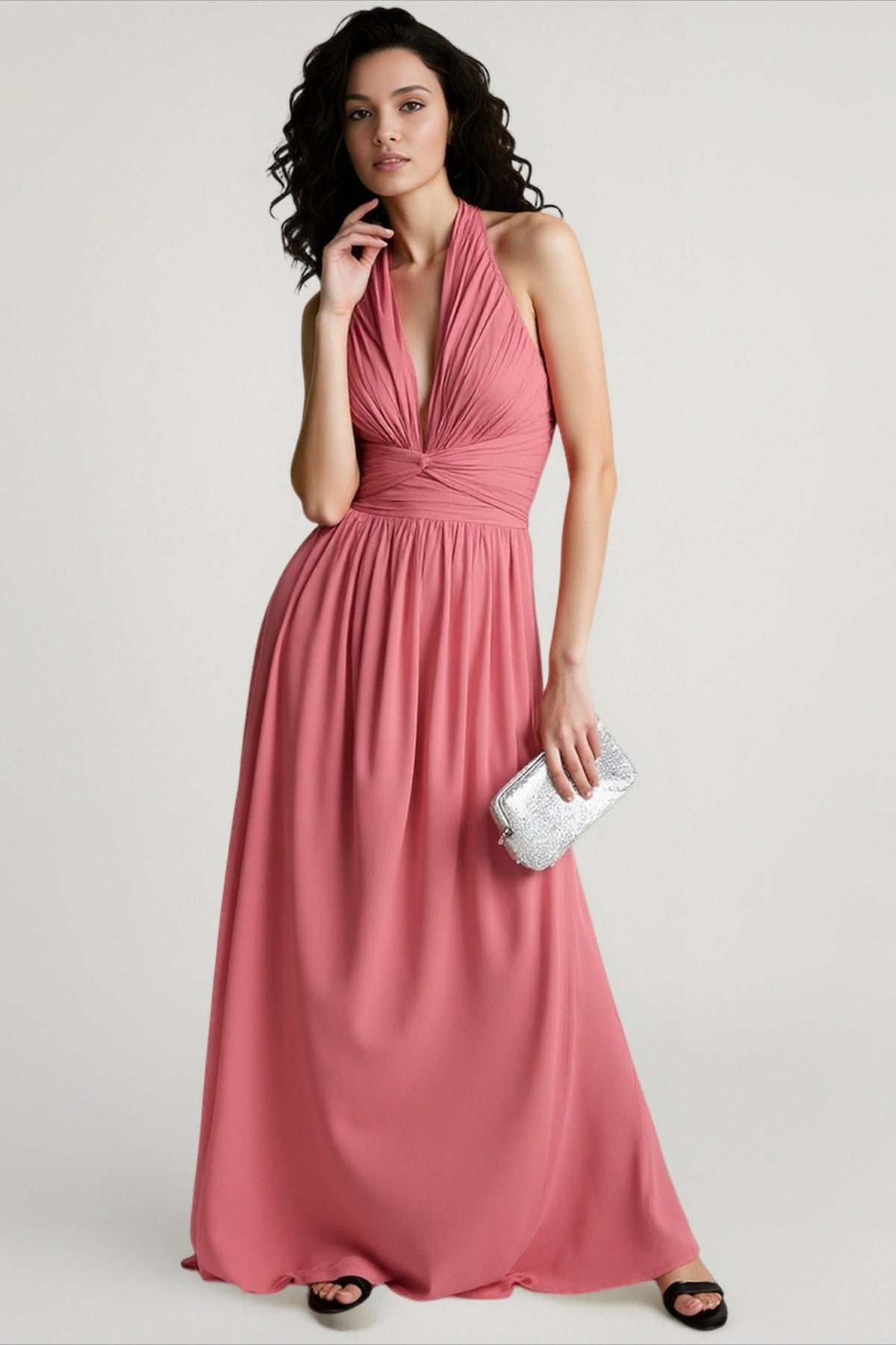Deep V Fitted Party Dress
