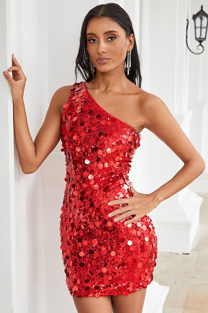 Trendy Shiny Multi Party Edgy Sequin Dress - Fashionpara