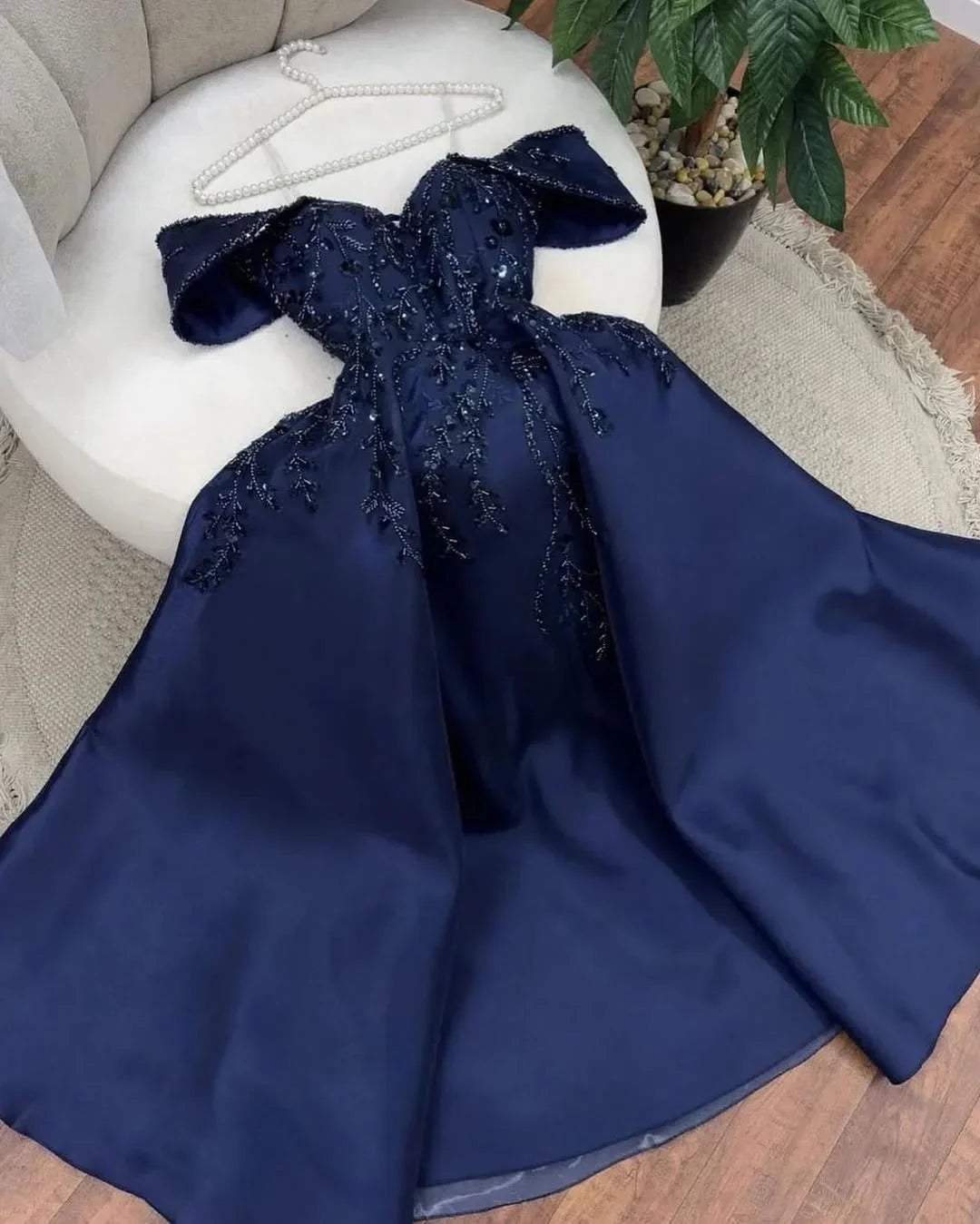 Elegant Off-The-Shoulder Sequins Evening Dress ZT0393