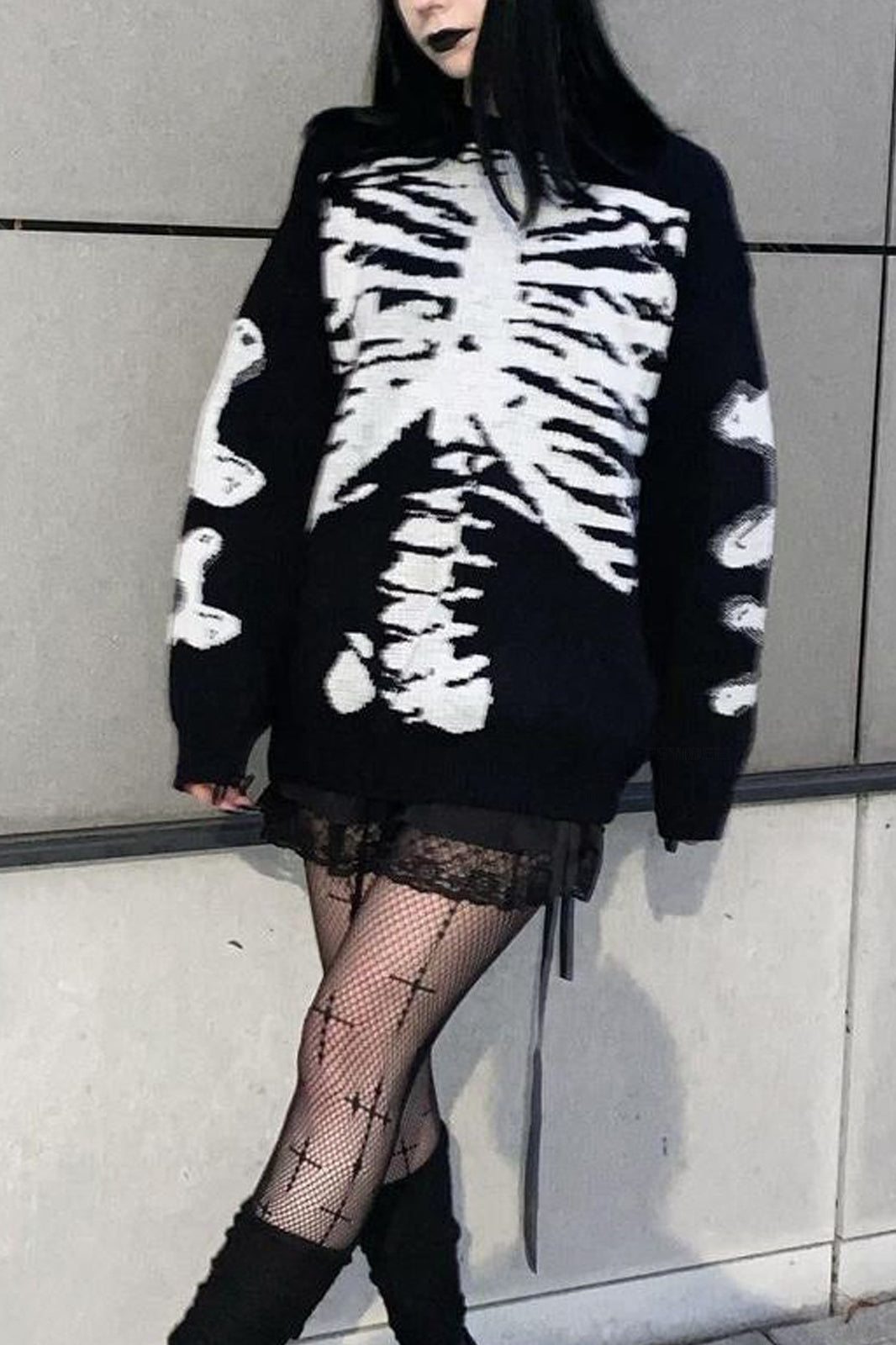 PrincessAce Casual Skeleton Knit Sweater for Unique Style