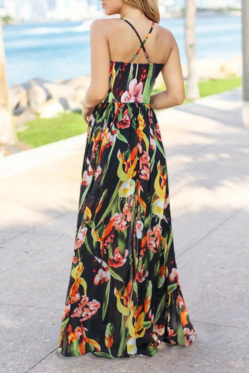 V Neck Women Bohemian Maxi Dress  Fashionpara
