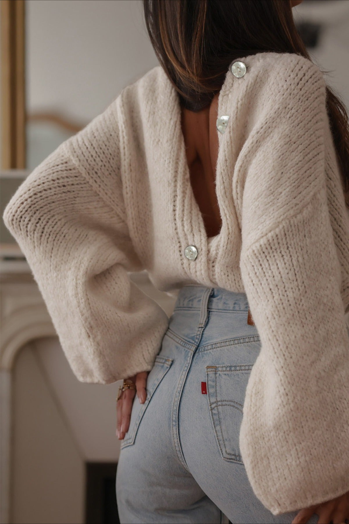 Solid Single Breasted Knit Cardigan 6