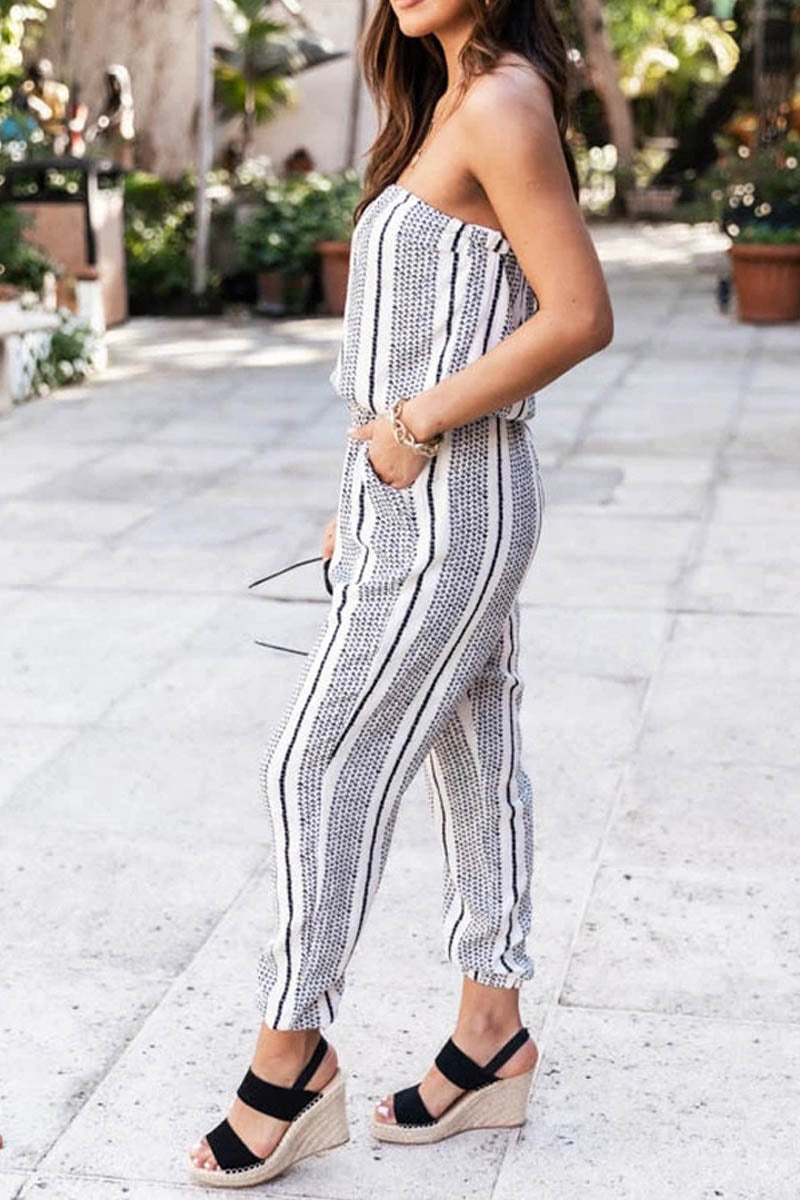 Statement Style Stripe Jumpsuit Fashionpara