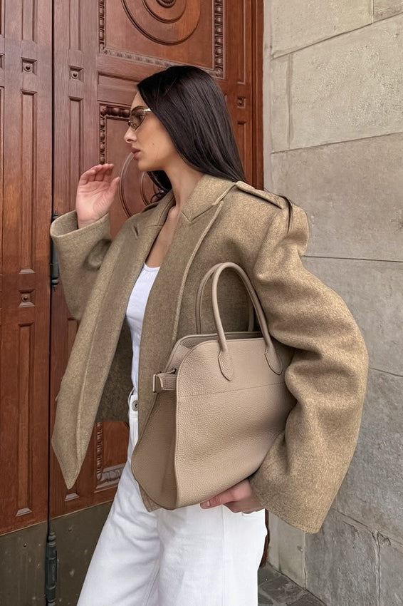 PrincessAce Vintage Wool Blazer with Wide Collar Design