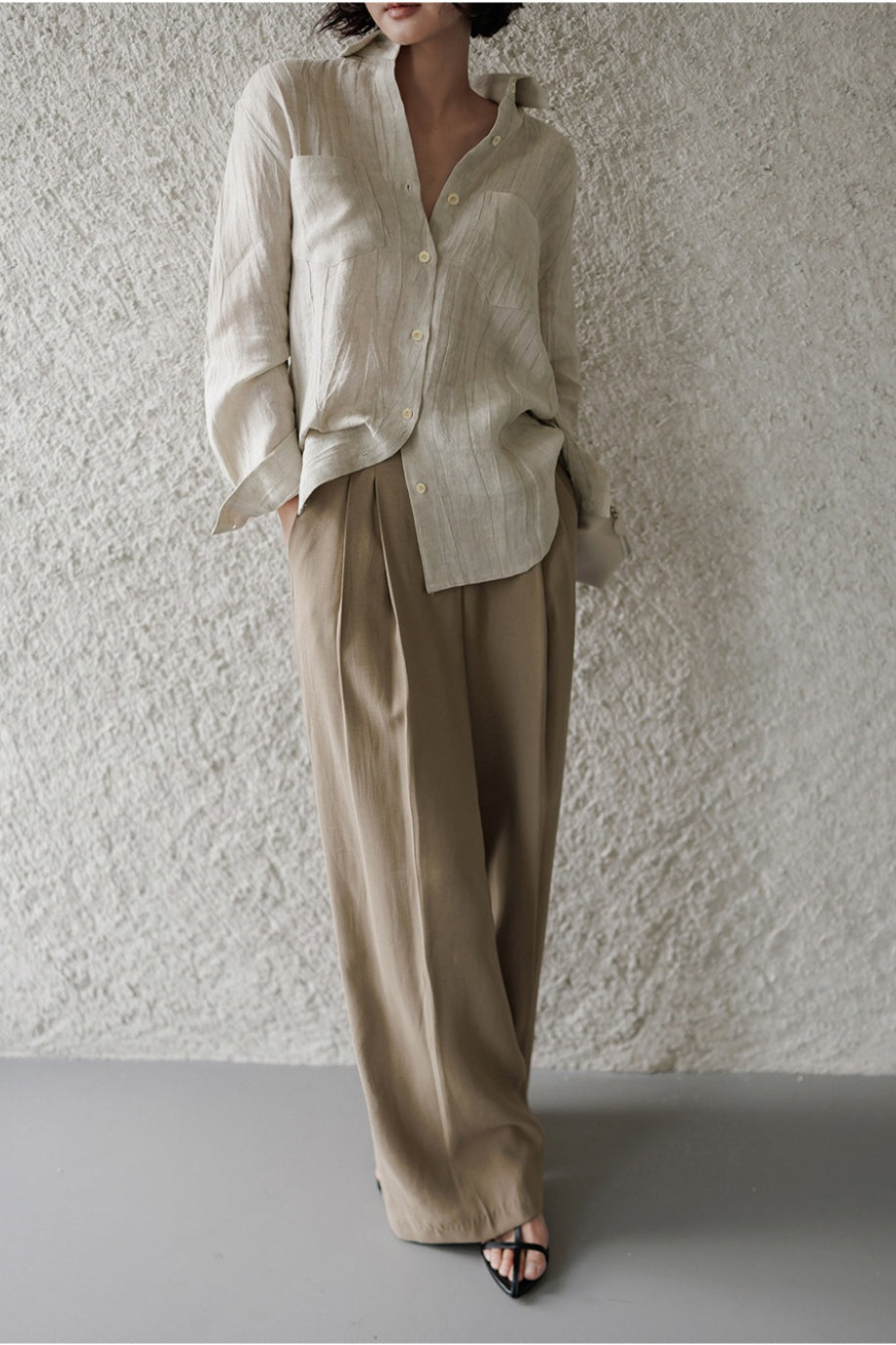 Old Money Wave Texture Blouse