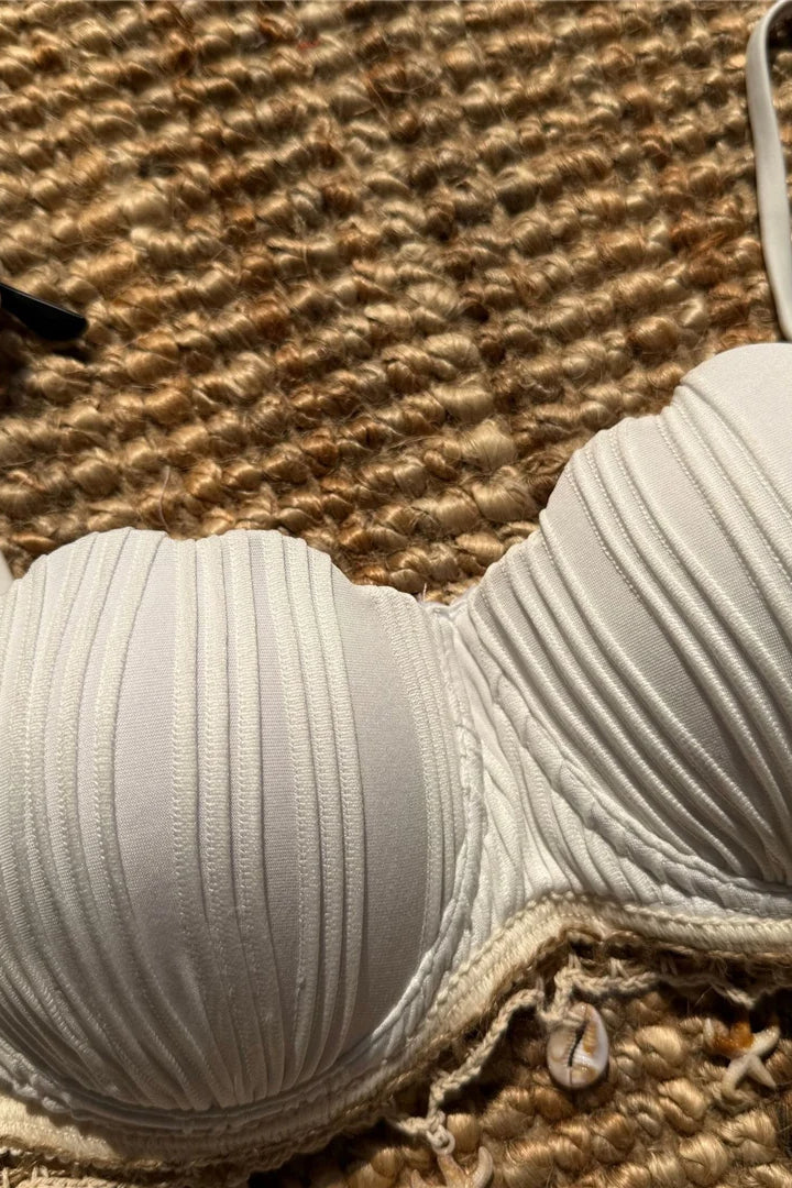 Scalloped Ribbed Bikini Set