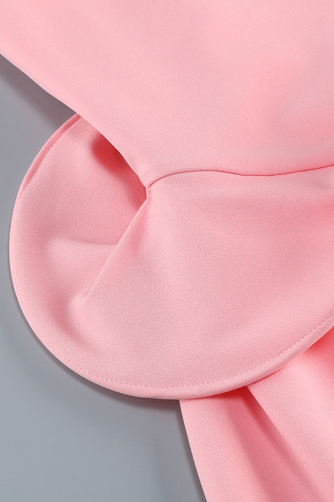 One Shoulder Rosette Bodycon Mini Dress 7