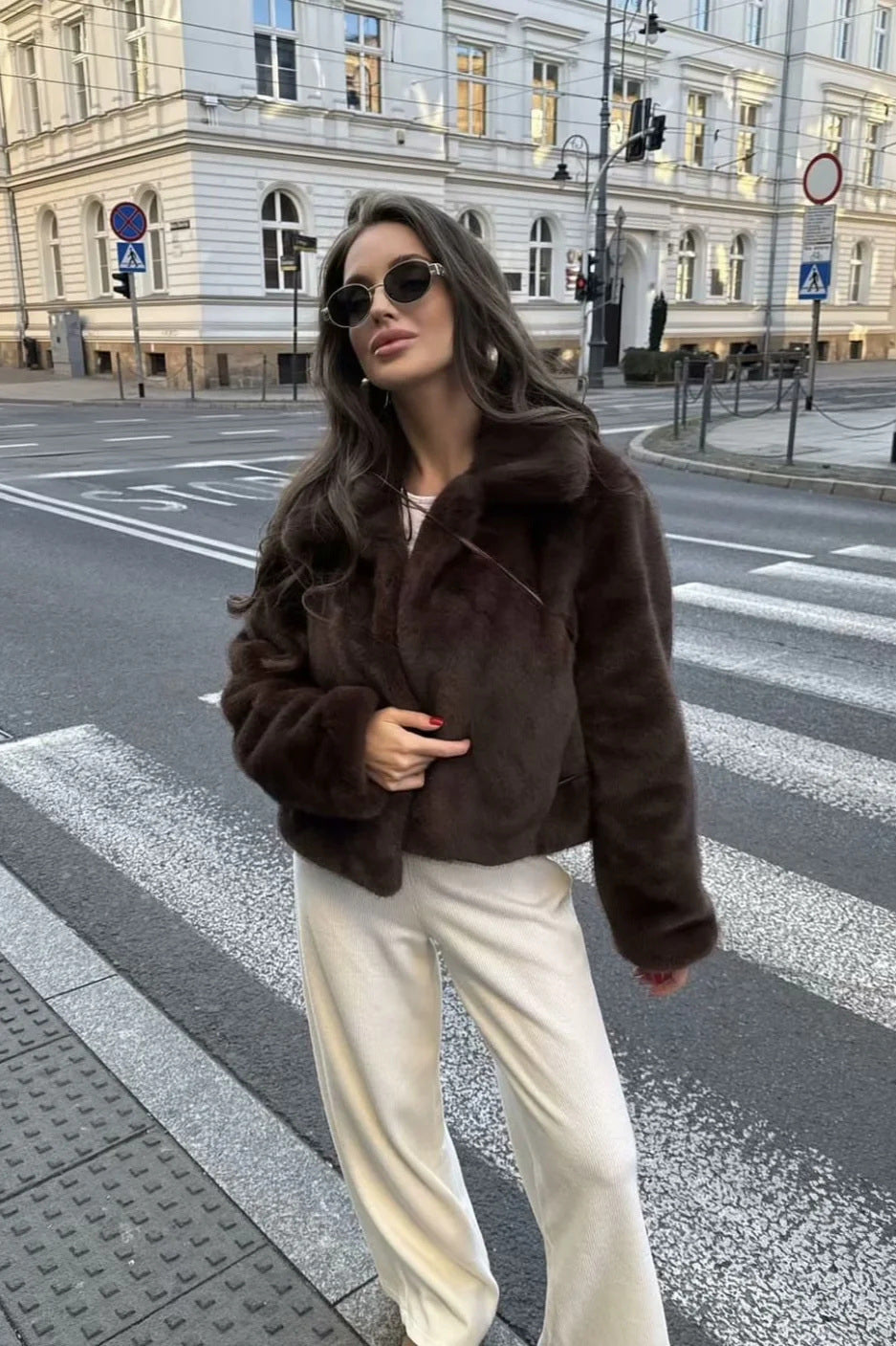Elegant PrincessAce Faux Fur Collar Coat for Chic Style