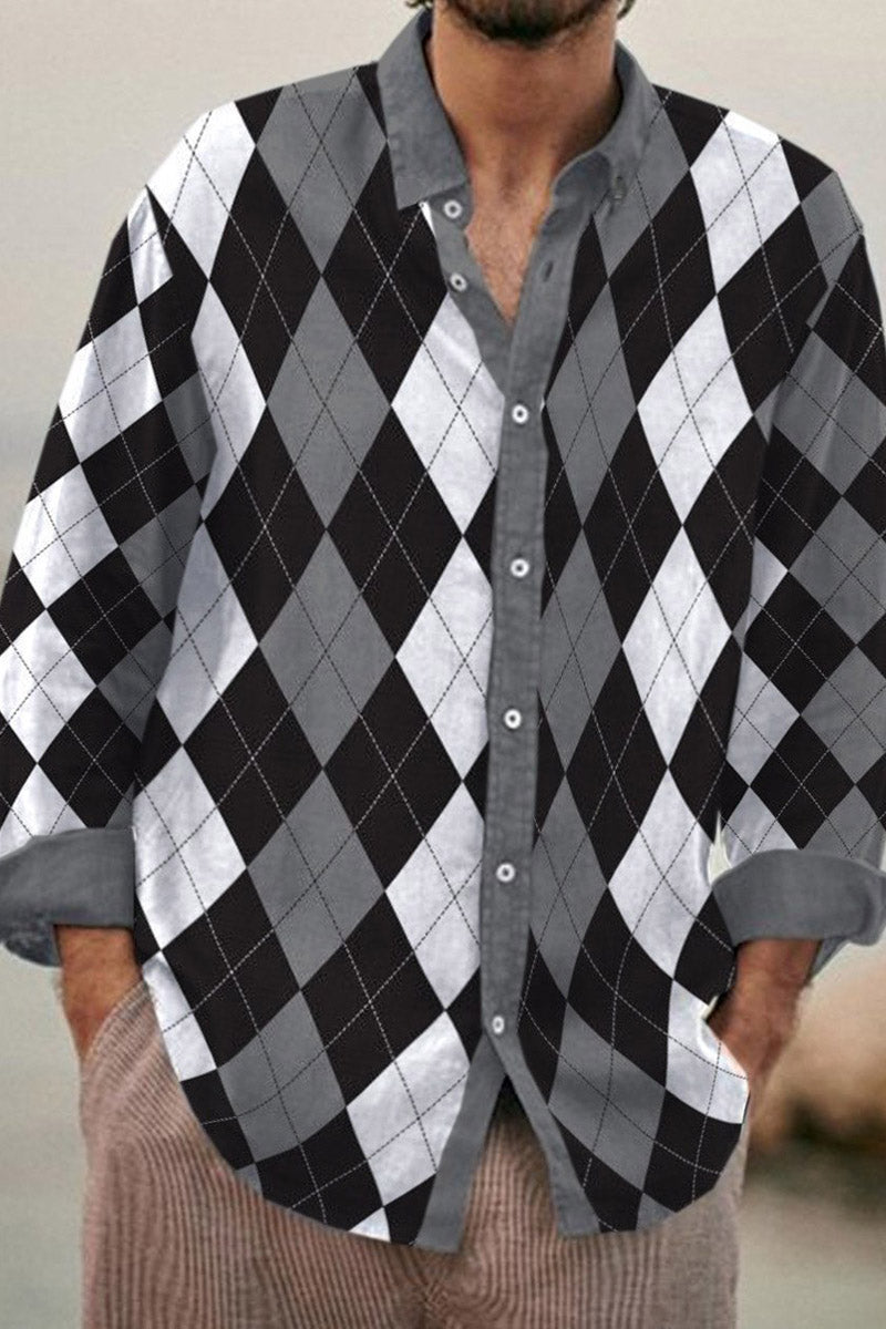 Men's Cotton&Linen Long-Sleeved Fashion Casual Shirt - Fashionpara