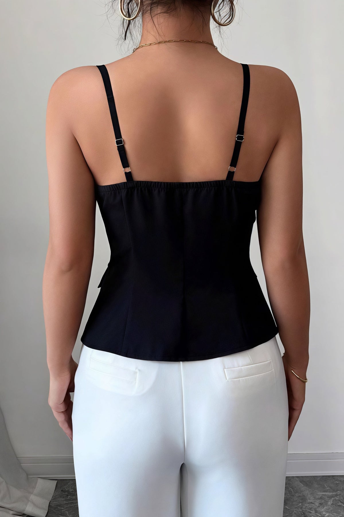 Slim Fit Button Vest Style Cami Top 3