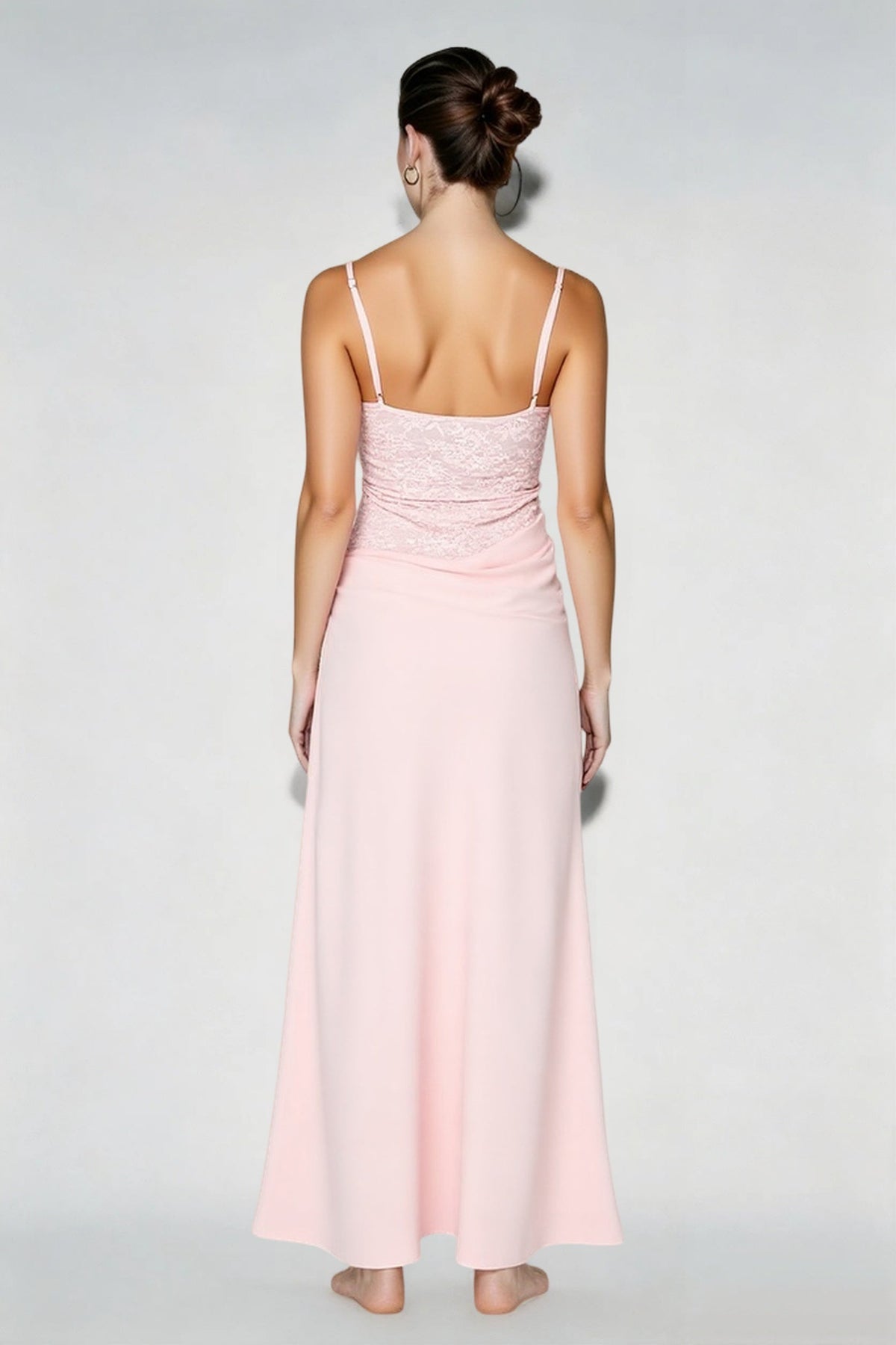 Lace Bustier Sweetheart Drop Waist Maxi Gown 5