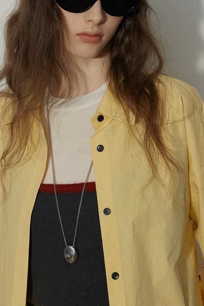 Relaxed Button Front Blouse