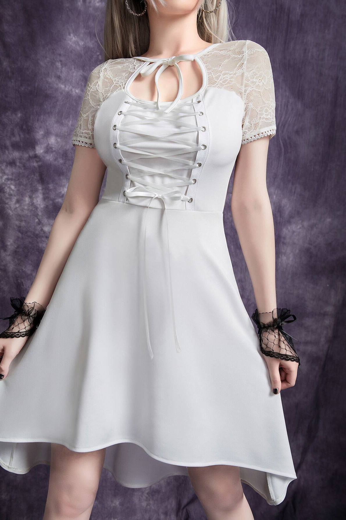 Front Tie Lace Gothic Dress