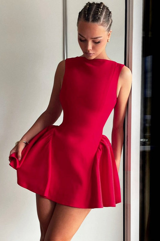 Solid Sleeveless Backless Bodycon Cocktail Dress - View 8