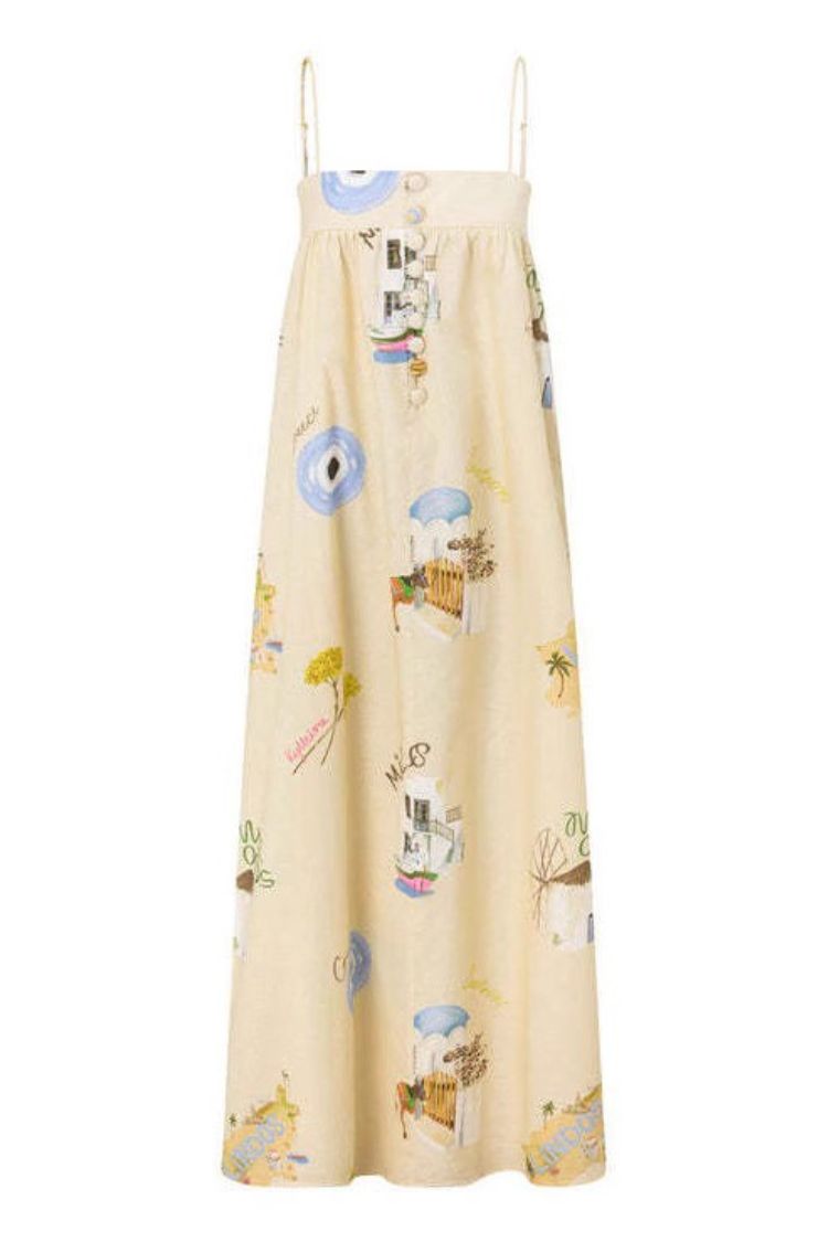 Linen Blend Sling Backless Loose Holiday Maxi Dress - Fashionpara