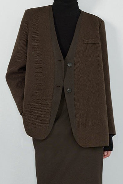 V Neck Single Breasted Blazer 2