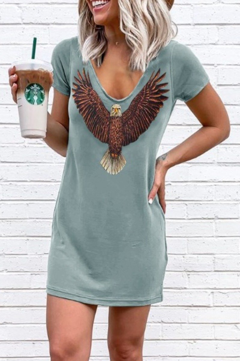 Casual Basic Print Black Mini Dress(3 Colors) - Fashionpara