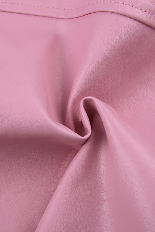 Chic Pink Biker Bomber Coat for Stylish Everyday Wear