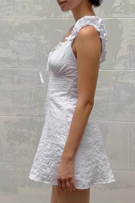 Short Sleeve Ruffled Boho Dress