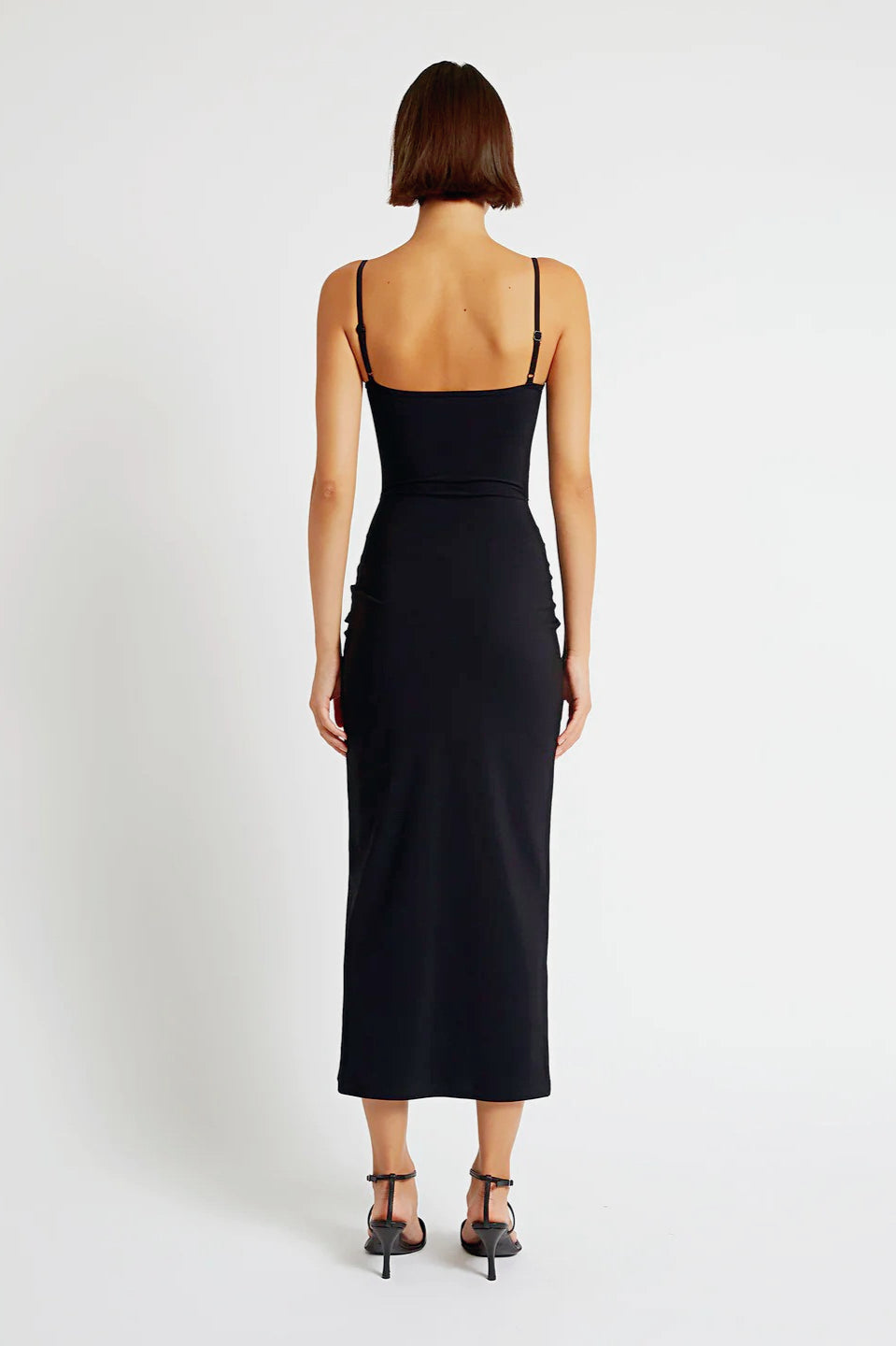Spaghetti Strap Cut-Out Embellished Bodycon Maxi Dress