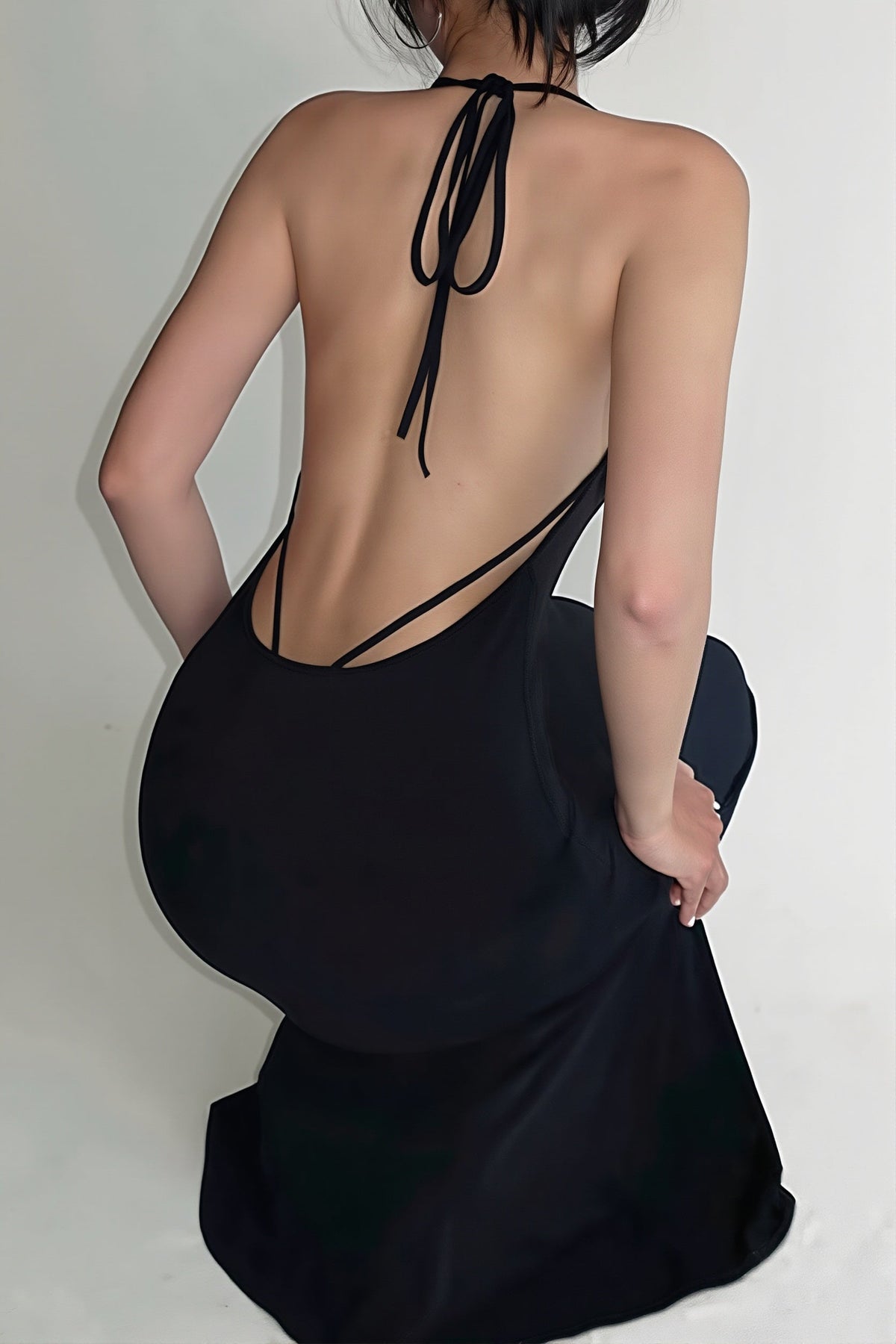 Scoop Neck Long Sleeve Cut Out Mermaid Gown