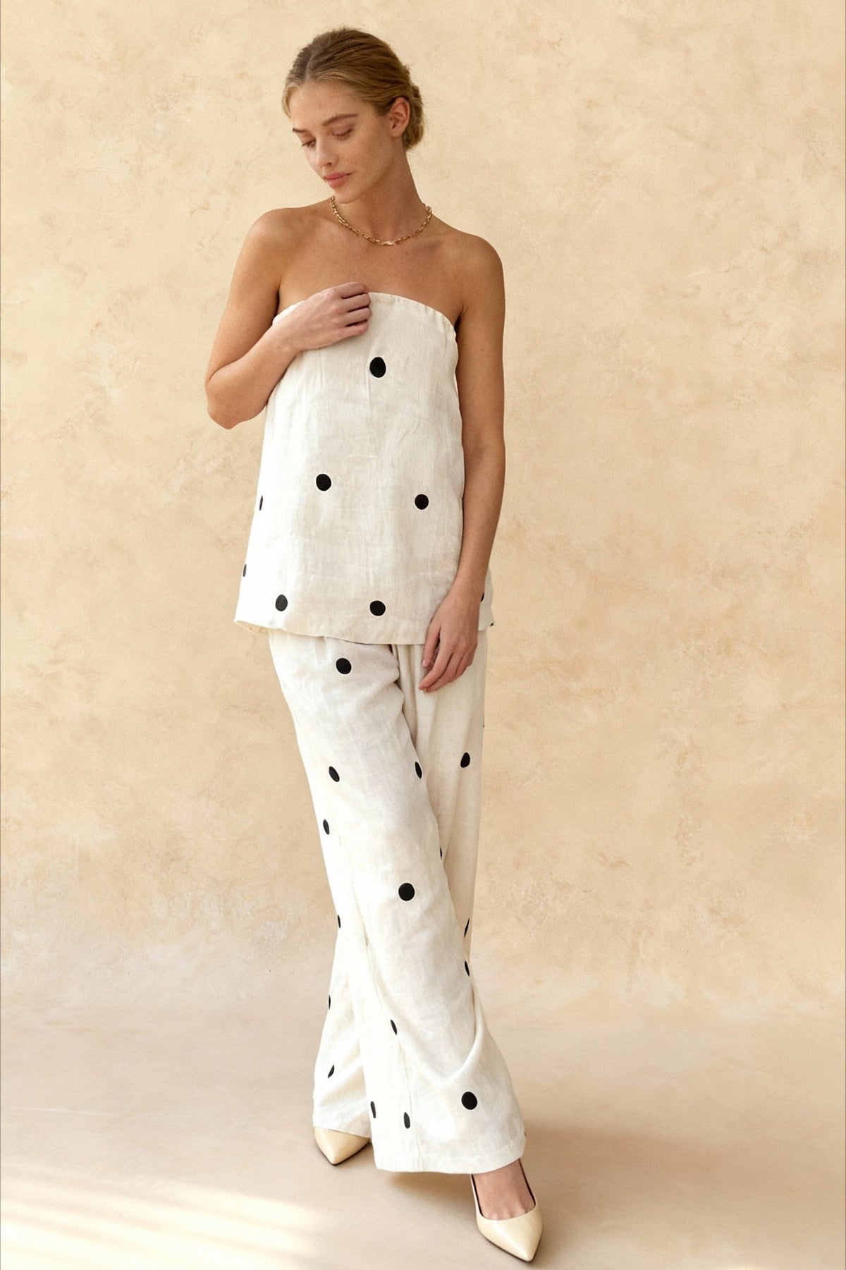 Cotton Polka Dot Tank Two Pieces Set
