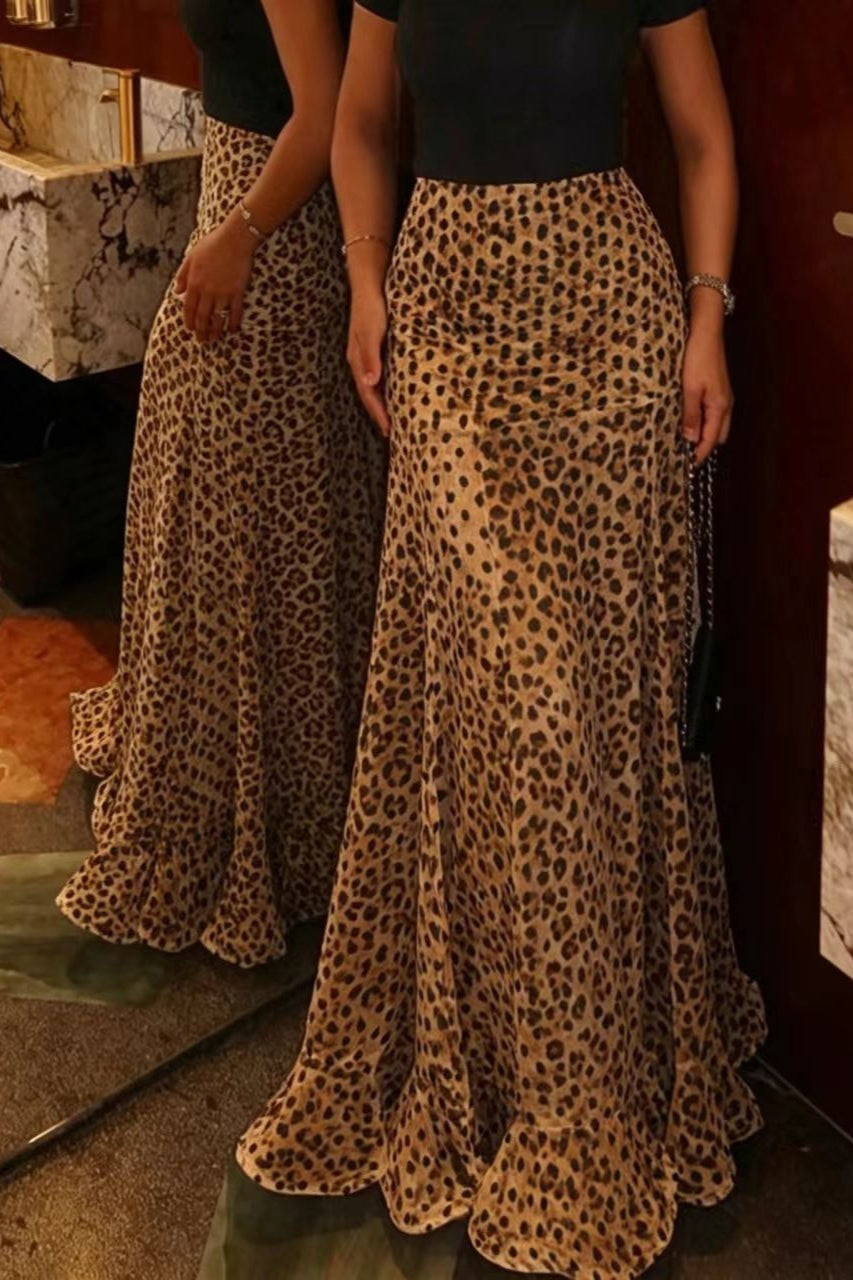 Polka Dot High Waist Maxi Skirt