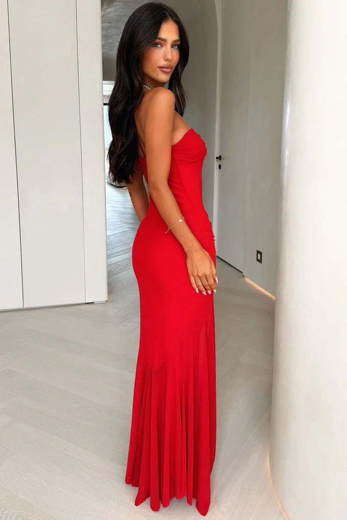 Off-the-Shoulder Sheer Mesh Dress