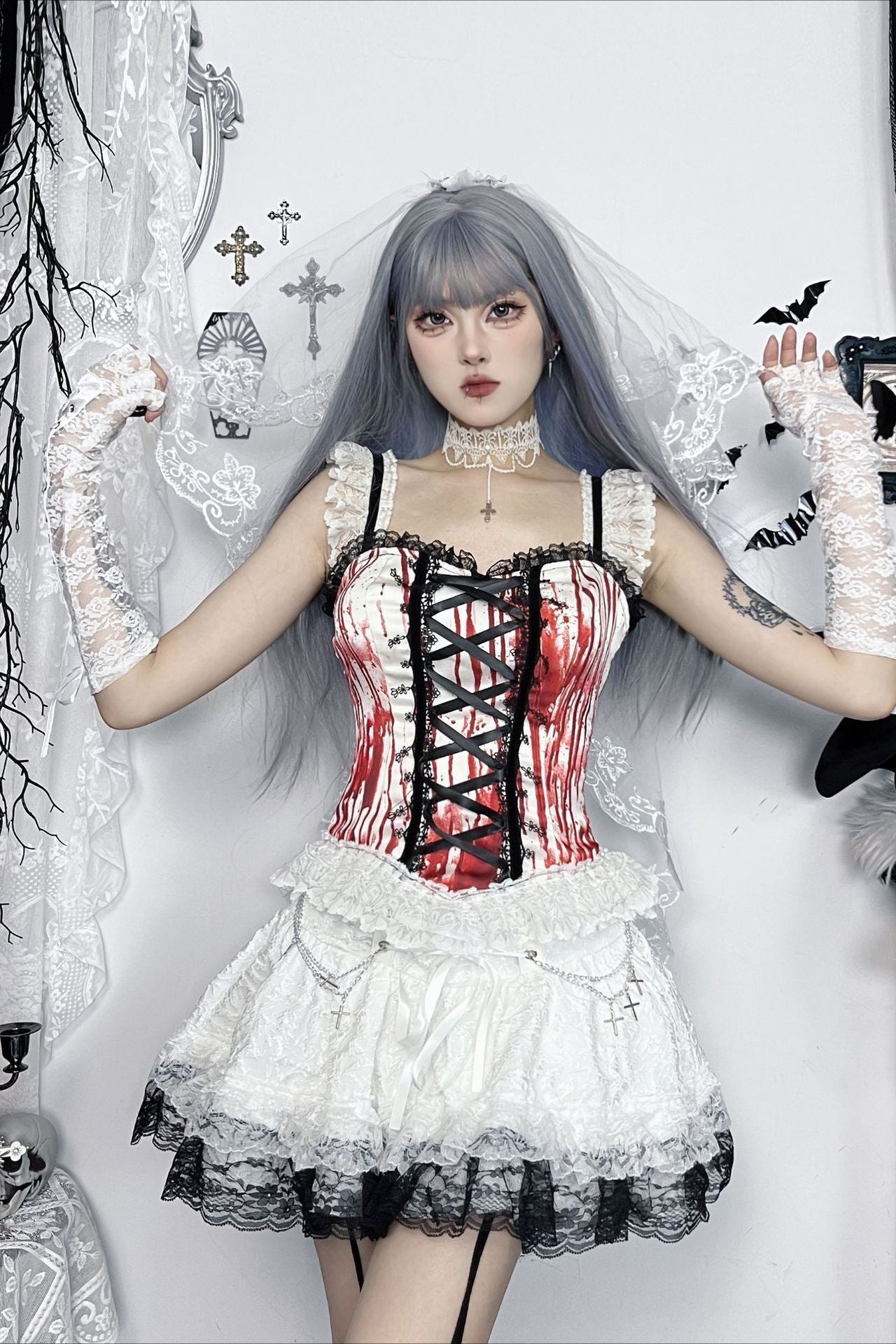 Halloween Red Halter Corset