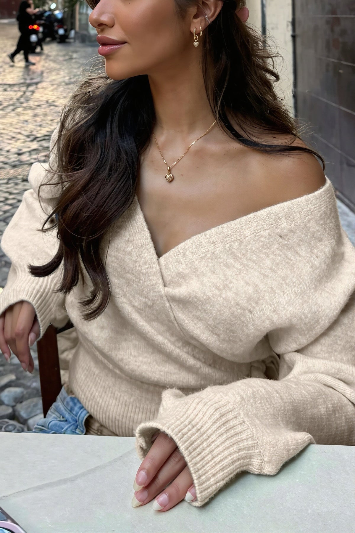 Wrap Front Tie Waist Cropped Sweater 4