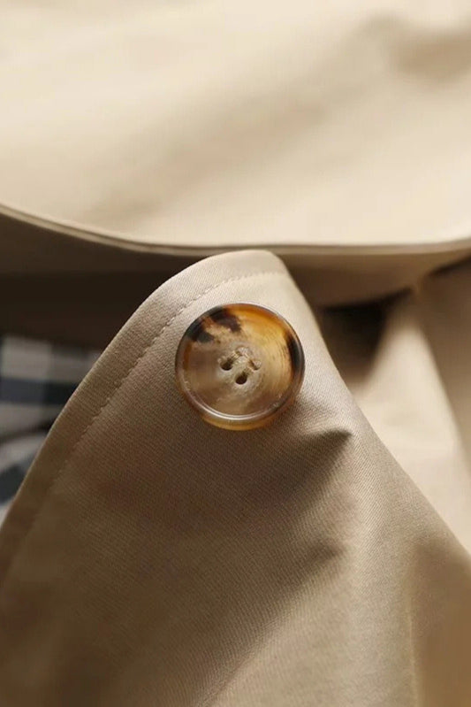 Elegant Collared Buttoned Trench Cargo Overcoat for Style