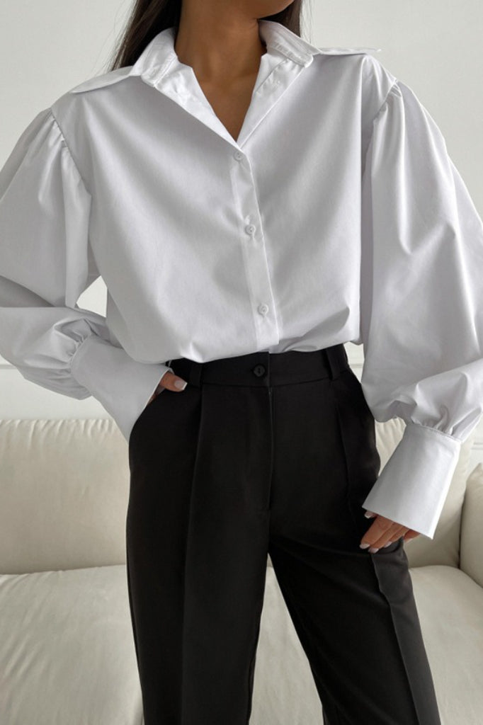 French Relaxed Puff Sleeve Blouse