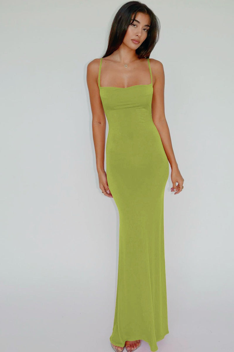 Sultry Solid Slip Dress