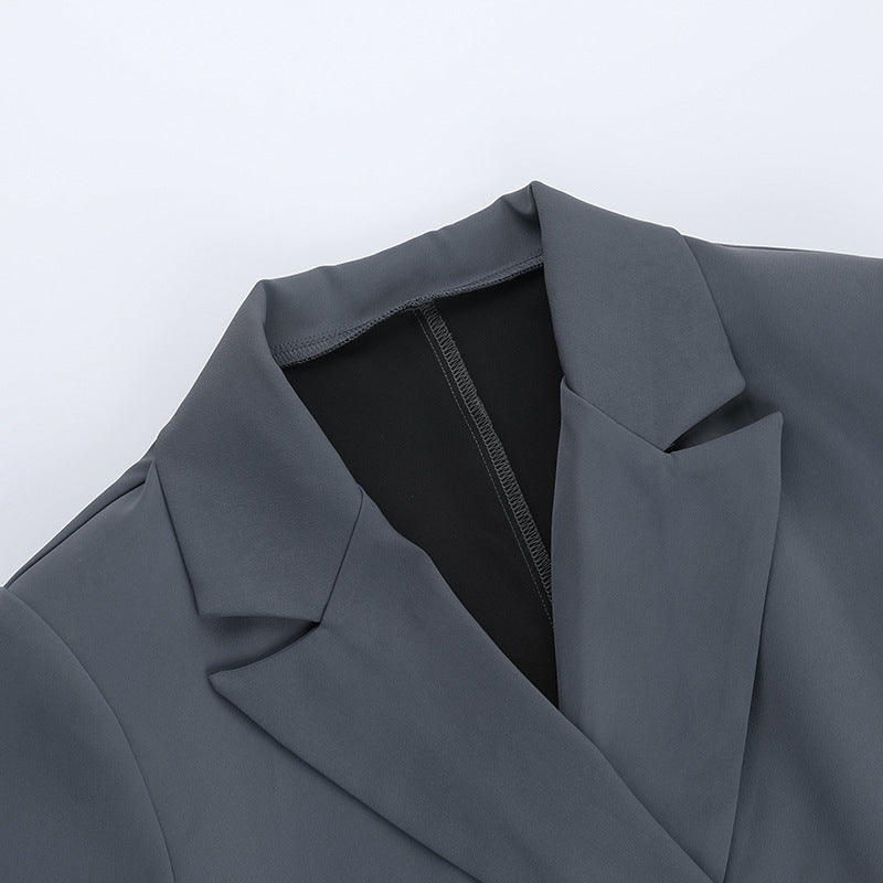 Lapel-Collar Long-Sleeve Belted Blazer Mini Dress 8