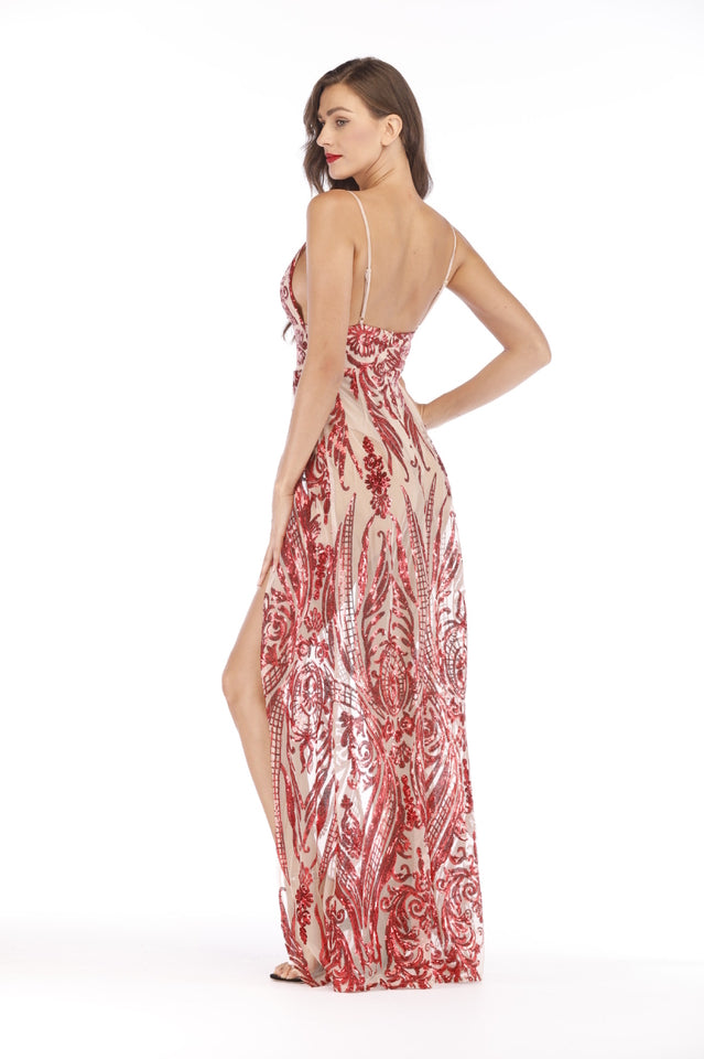 Sequins Party Elegant Maxi Sheath Dress