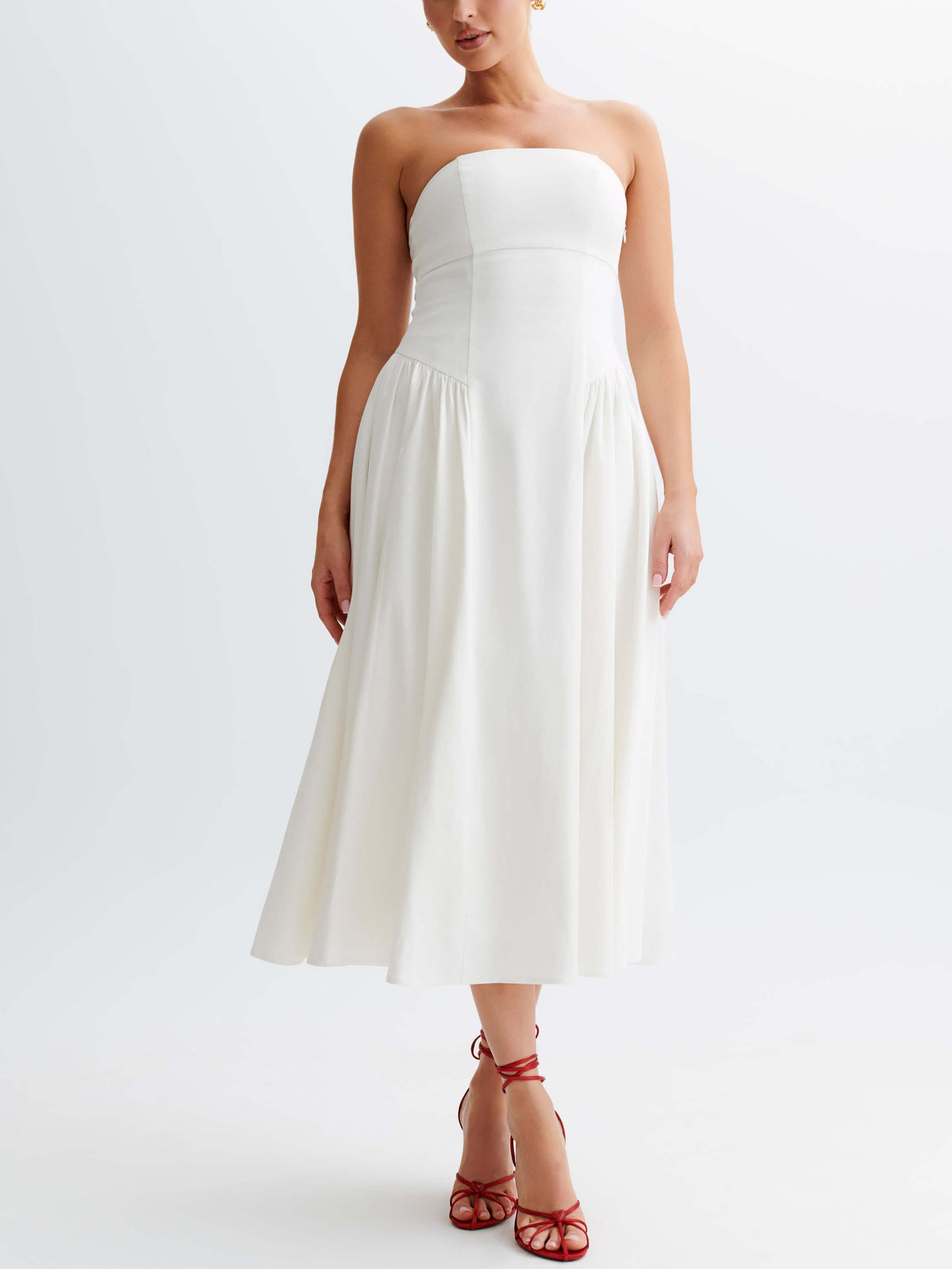 Tube Top Pleated Midi Dress 2