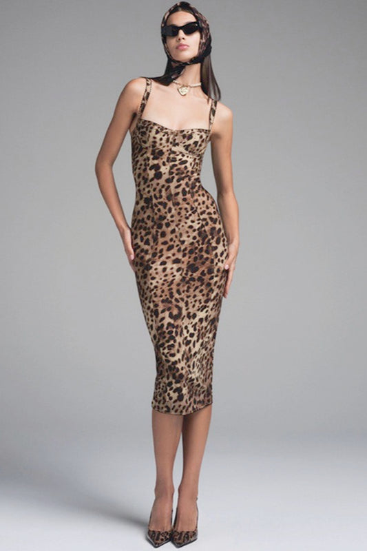 Leopard Bodycon Party Birthday Dress