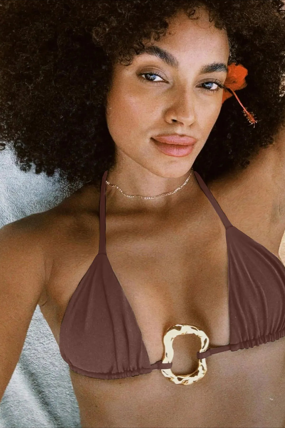 Striped Triangle Bikini Set