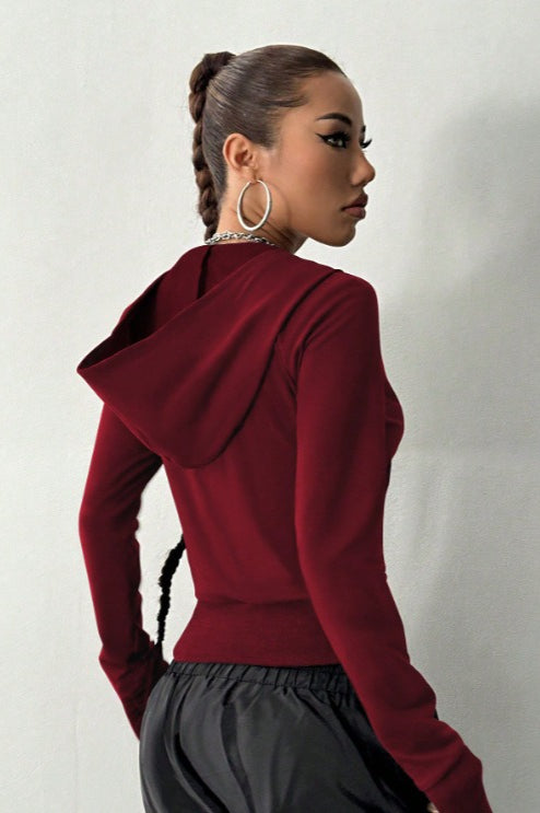 Minimalist Slim Fit Printed Hoodie