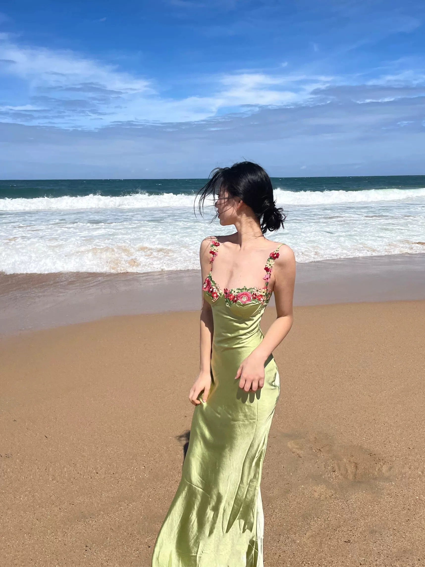 Vintage Mermaid Straps Birthday Party Dresses Ankle Length Bud Green Prom Dresses