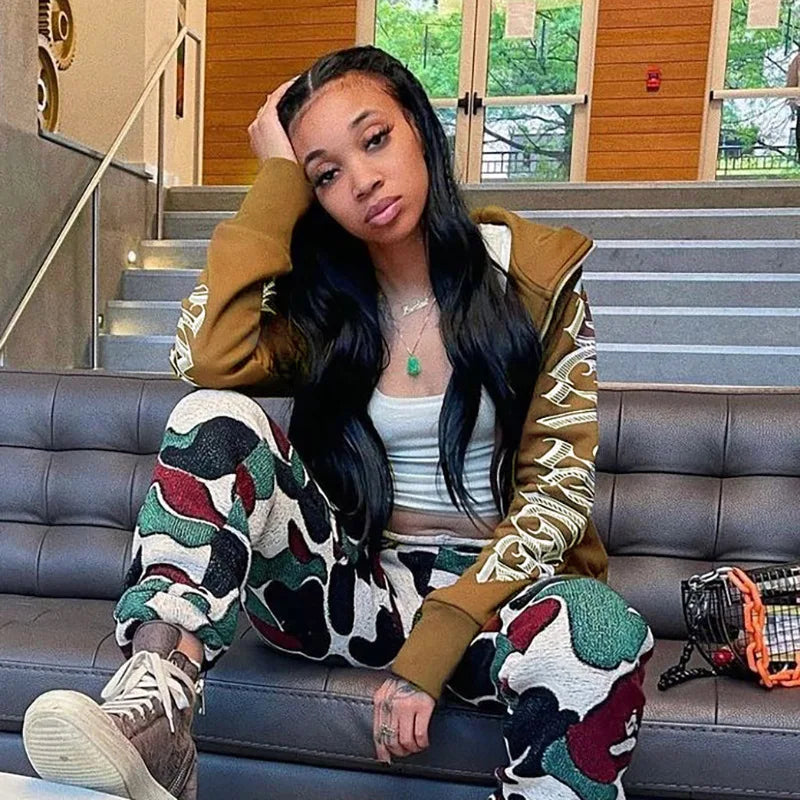 Winter Streetwear Oversized Long Sleeve Zip Up Hoodie - Fashionpara