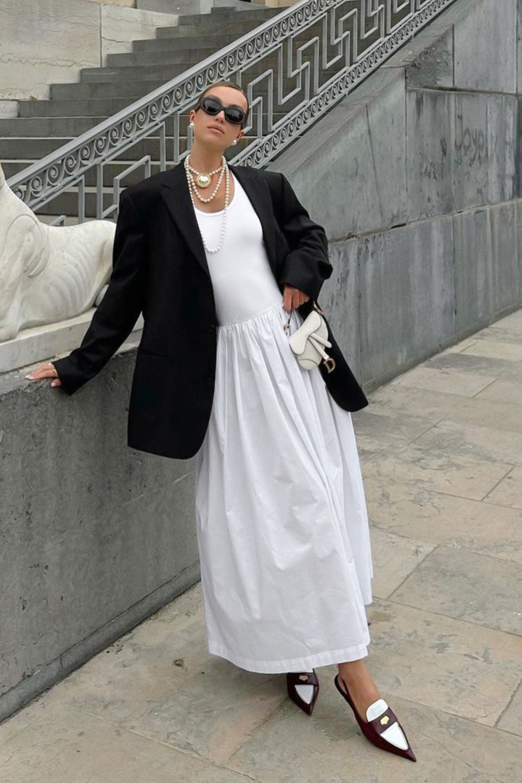 Scoop Neck Sleeveless Dropped Waist Maxi Dress